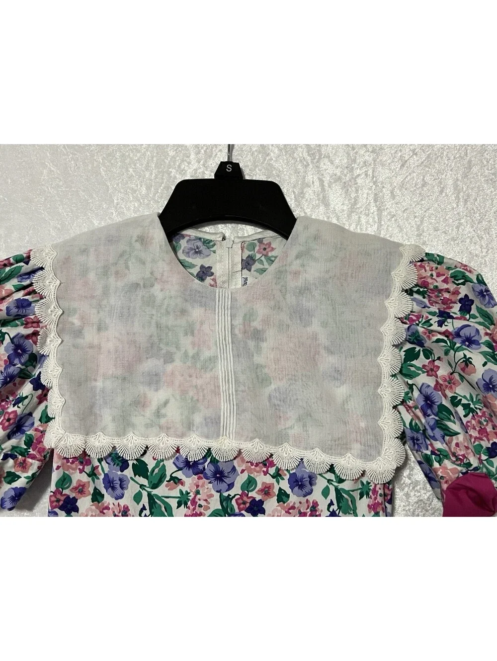 Jane Copeland Vintage VTG Girls Size 10 Floral Dress Pink Purple Short Sleeve